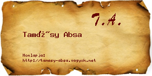 Tamásy Absa névjegykártya
